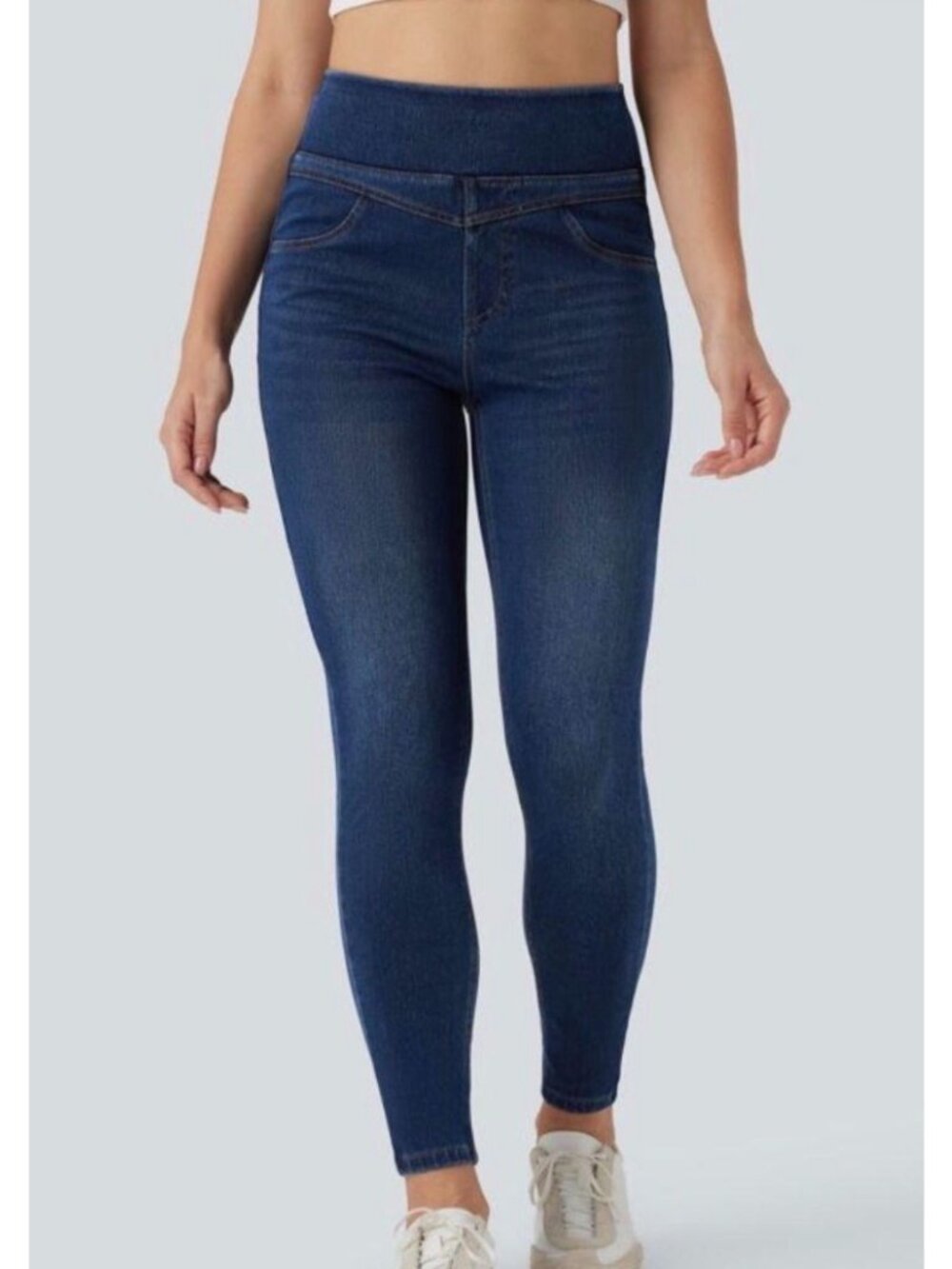 Halara XL High-Waisted Stretch Denim Jeggings XL Blue Comfortable Fit For Casual